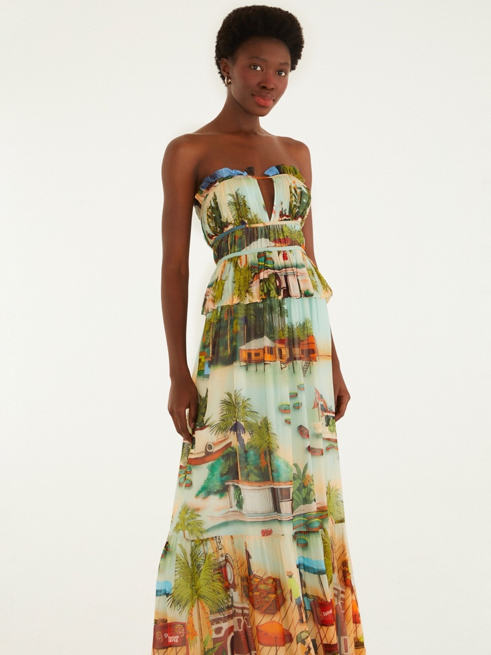 Farm Rio Vida de Amazônida Strapless Dress - Picture 1 of 3